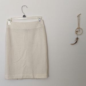 NWT Banana Republic Cream Wool Blend Pencil Skirt
